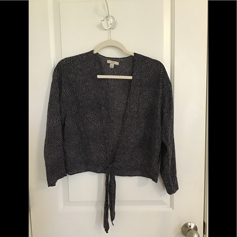 Love polka dot tie front cardigan